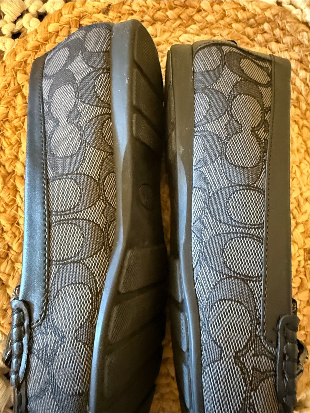 Coach Signature Jacquard Loafers Black Grey Monogram Moccasins Shoes 8.5 - Picture 12 of 17